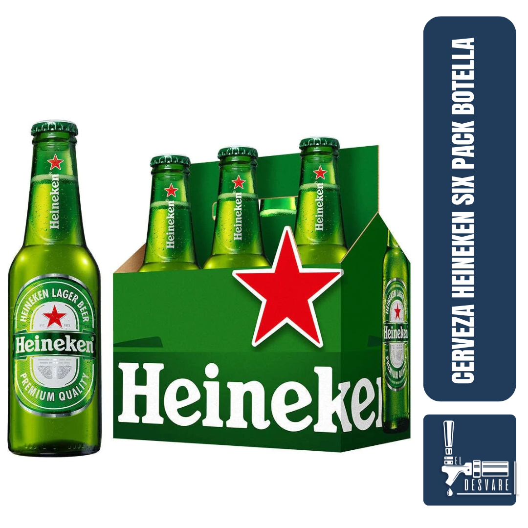 CERVEZA HEINEKEN SIX PACK BOTELLA 250